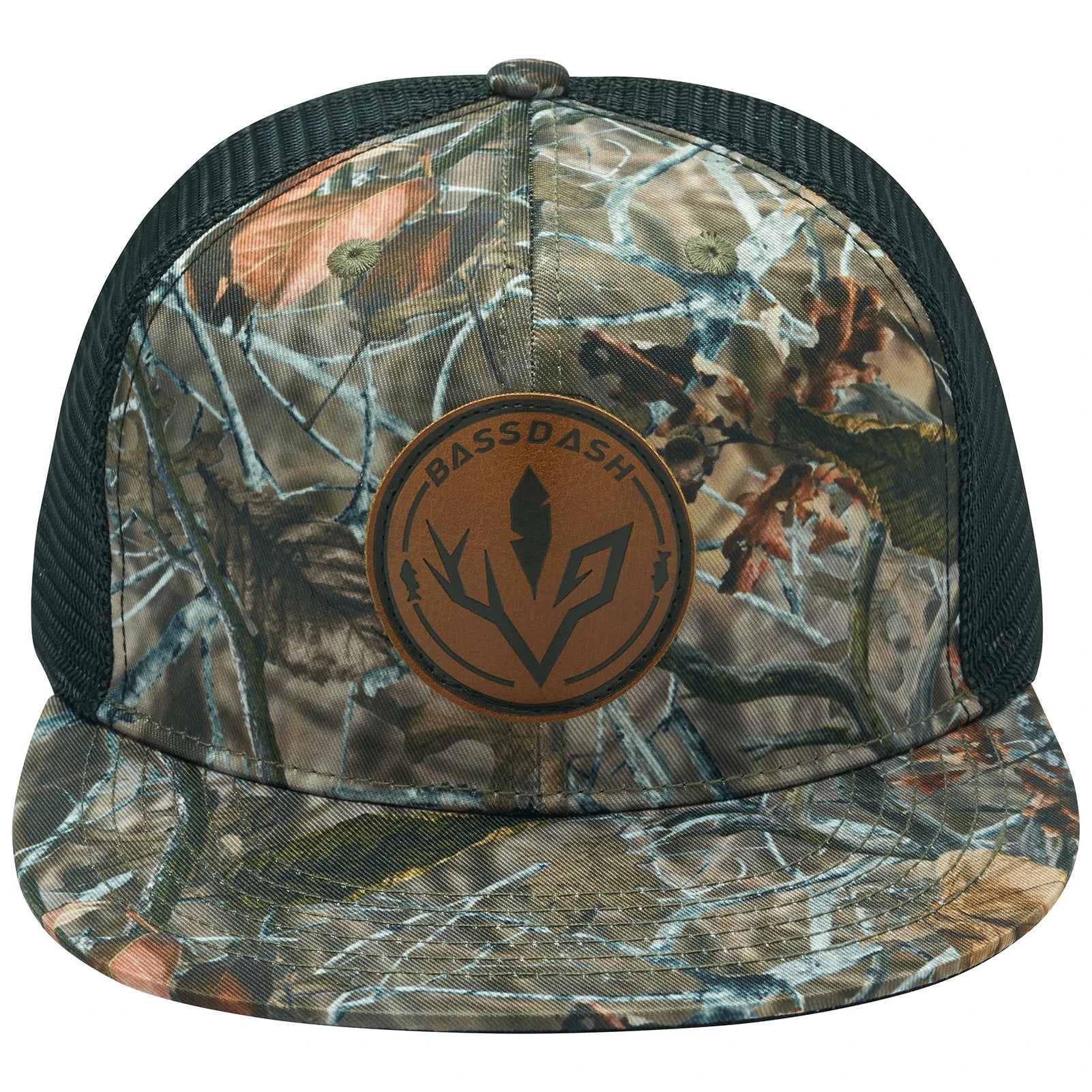 Gorra de camionero de visera plana Bassdash, ajustable, con cierre trasero de malla, para hombres y mujeres, para pesca y caza.