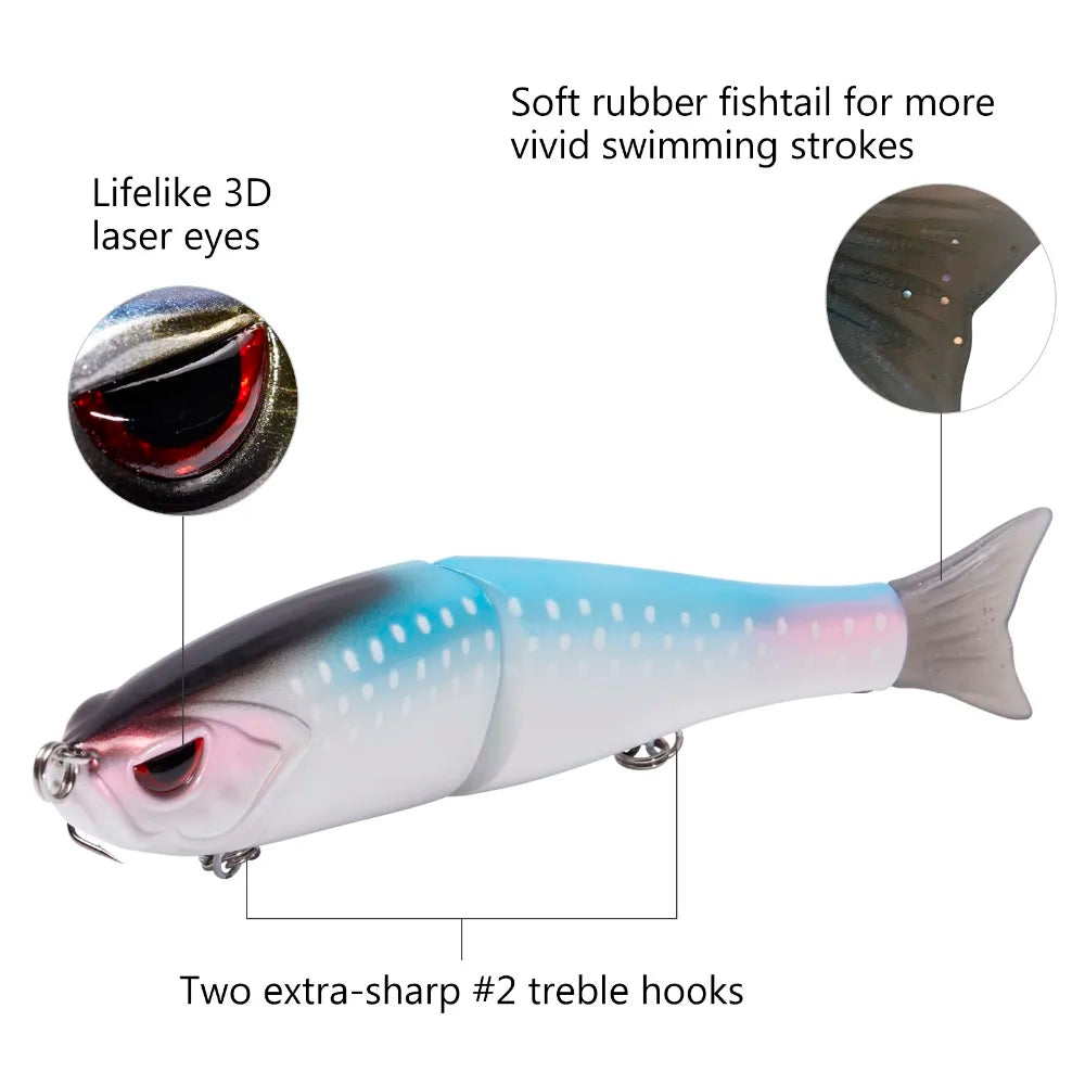 Bassdash Swimbaits - Señuelos deslizantes para lucio, trucha y pececillo, duros, 17,8 cm/62,5 g y 11,5 cm/18,4 g