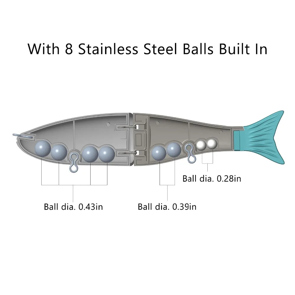 Bassdash Swimbaits - Señuelos deslizantes , 17,8 cm/62,5 g y 11,5 cm/18,4 g