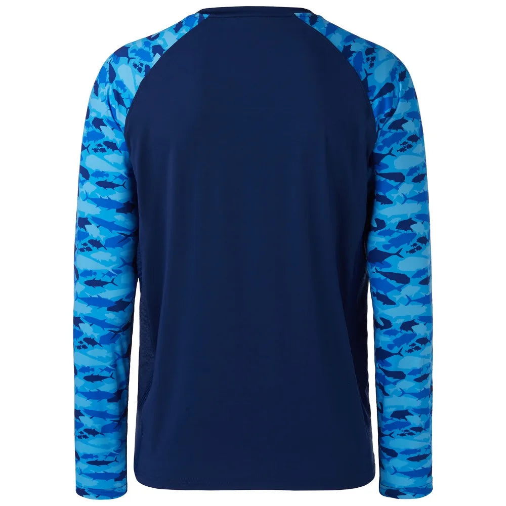 Camiseta de pesca Bassdash UPF 50 para hombre, camisa de manga larga de camuflaje, sudadera de secado rápido