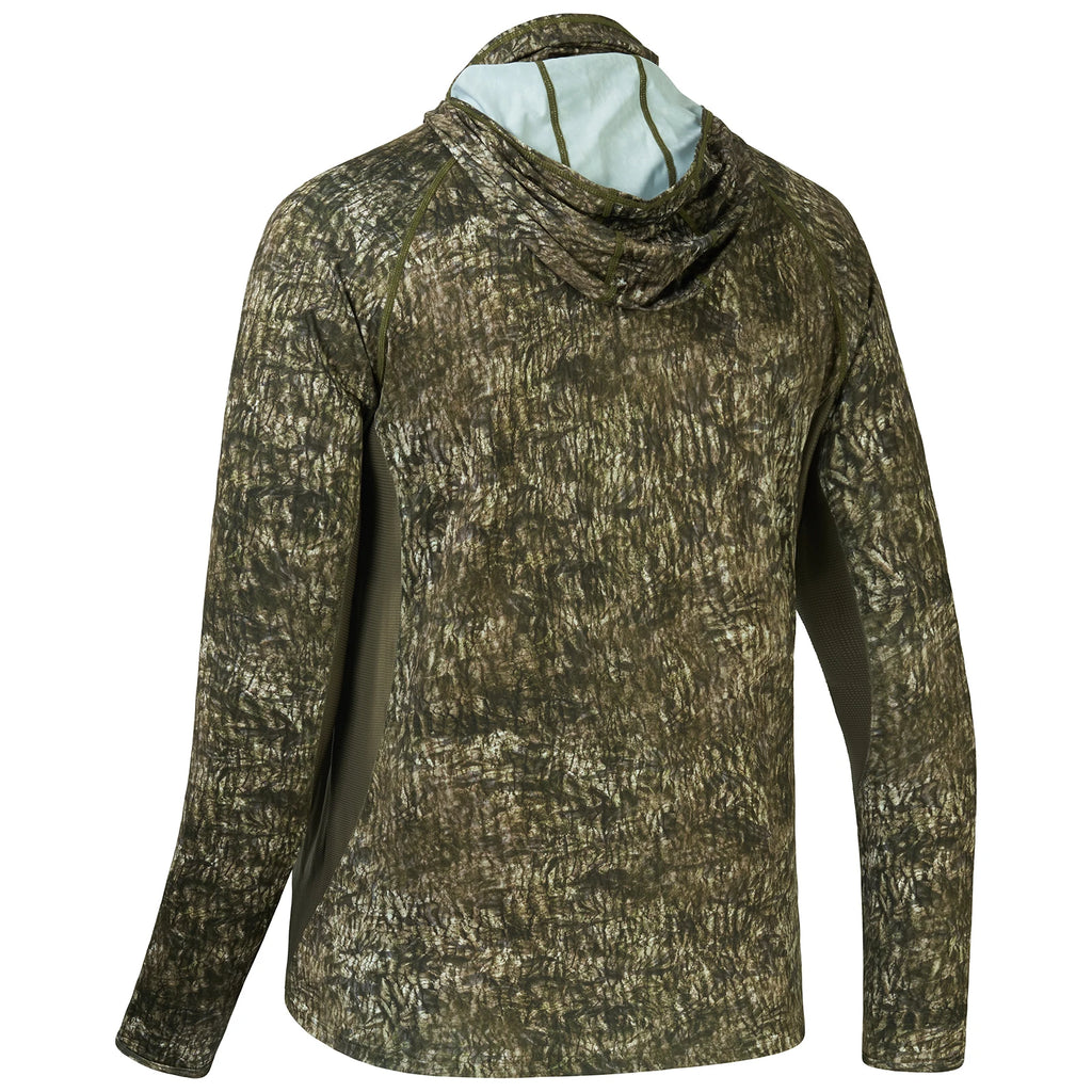 Camisas de caza Bassdash UPF 50+ para hombre con máscara y sudadera de pesca de camuflaje de manga larga