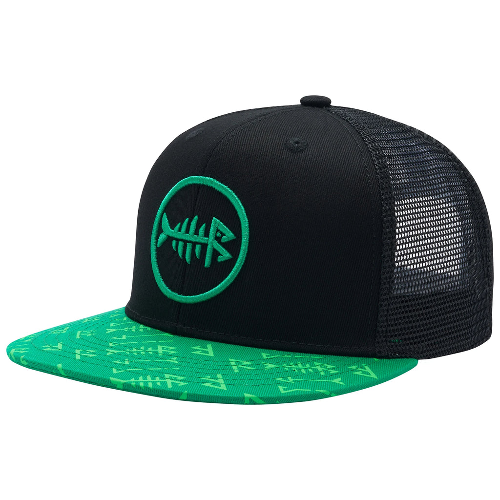 Gorra de camionero de visera plana Bassdash, ajustable, con cierre trasero de malla, para hombres y mujeres, para pesca y caza.
