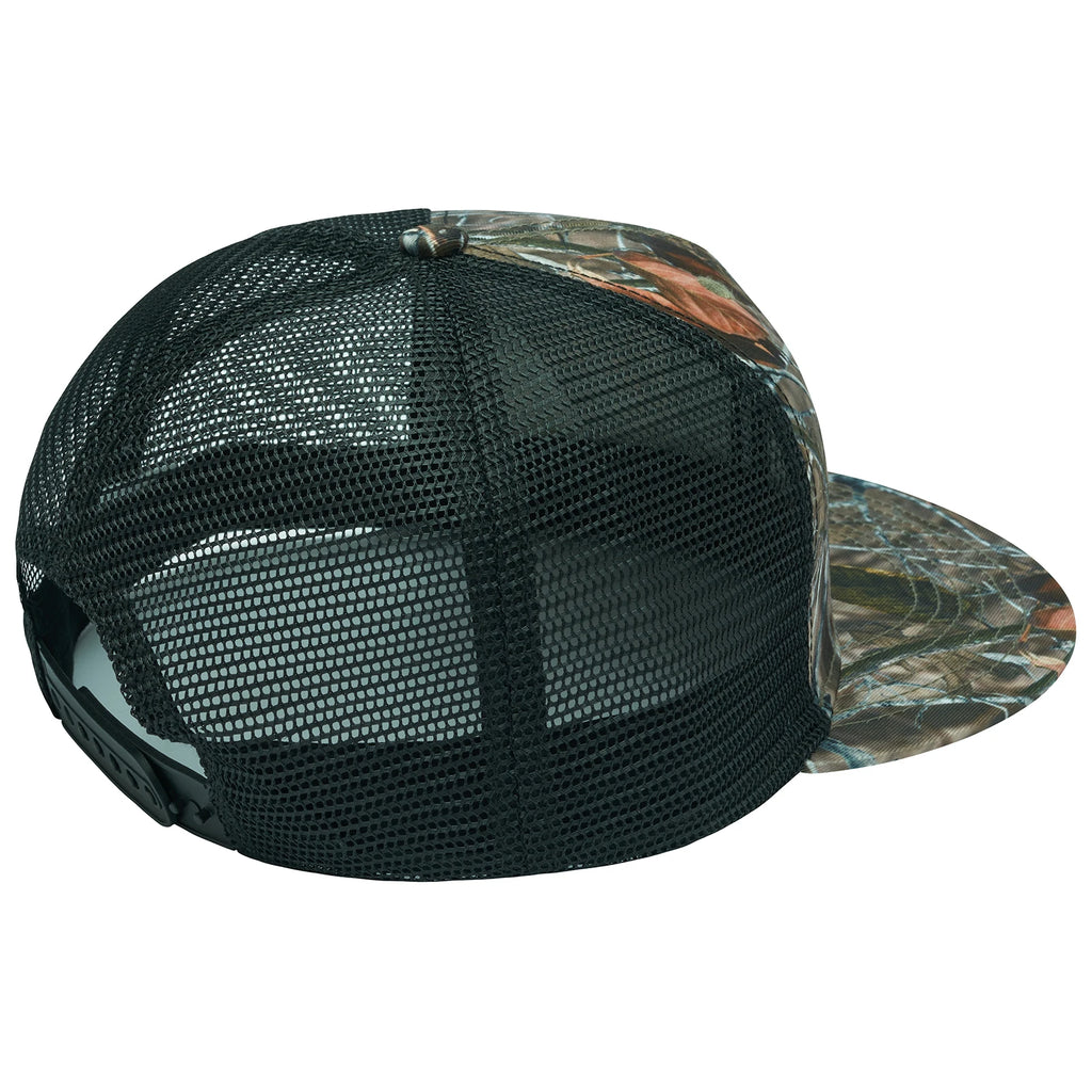 Gorra de camionero de visera plana Bassdash, ajustable, con cierre trasero de malla, para hombres y mujeres, para pesca y caza.