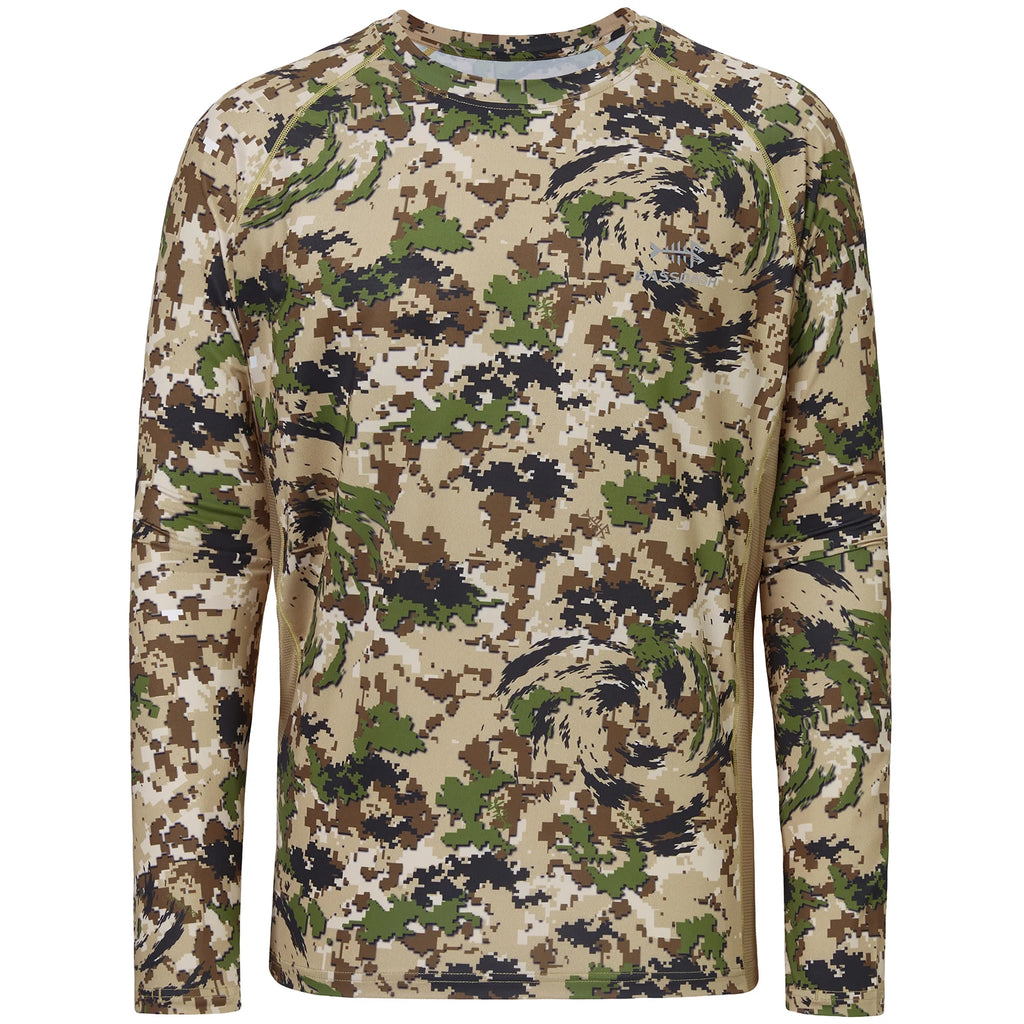 Camisa de manga larga Bassdash para hombre, de camuflaje para caza, rendimiento para pesca, sudadera con camuflaje, musgo, madera, juncos, bosque SD1