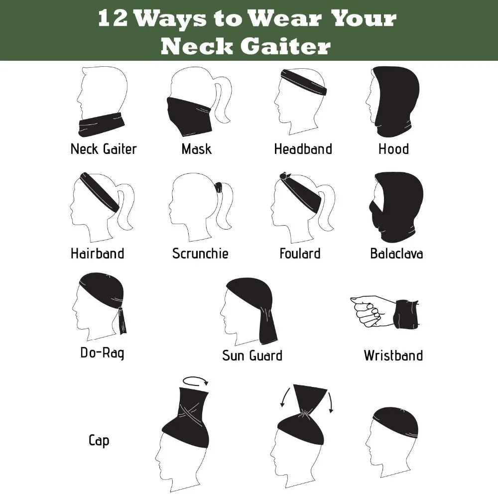 Bassdash UPF 50+ UV Protection Face Scarf Neck Gaiter Multi Scarf Sun Protector for Fishing Hunting Kayaking Hiking Cycling