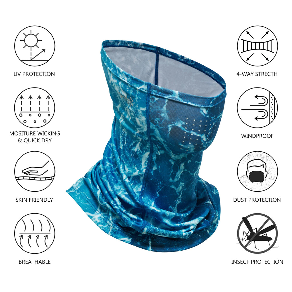 Polaina de cuello Bassdash UPF 50 para pesca, transpirable, con orificios para el sol, para senderismo