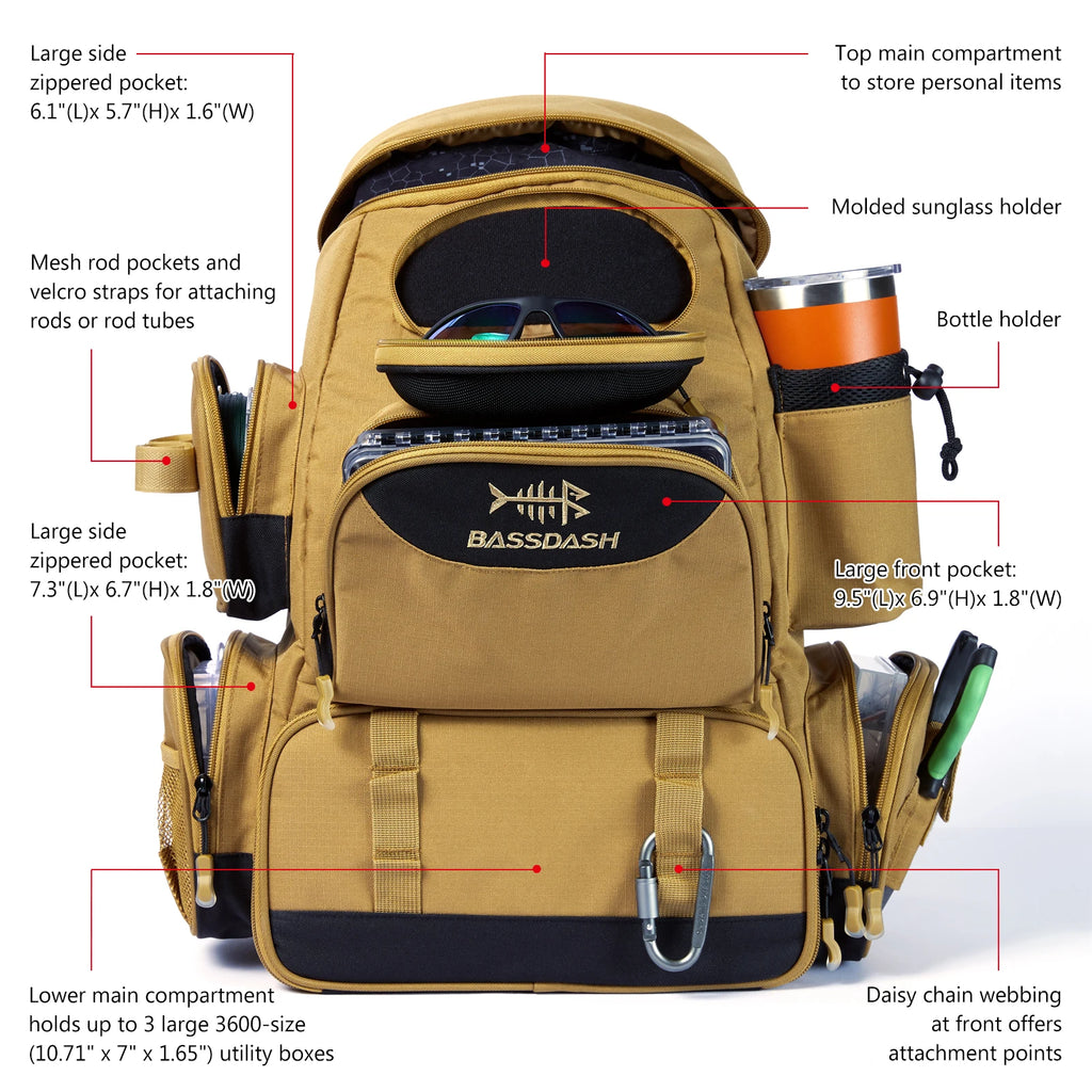 Mochila para accesorios de pesca Bassdash