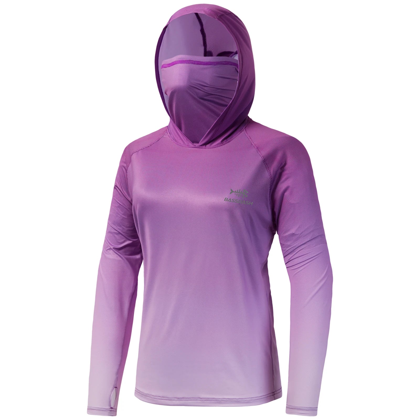 Sudadera con capucha de pesca Bassdash para mujer con protección solar UPF 50+ y orificios para los pulgares para la mascarilla