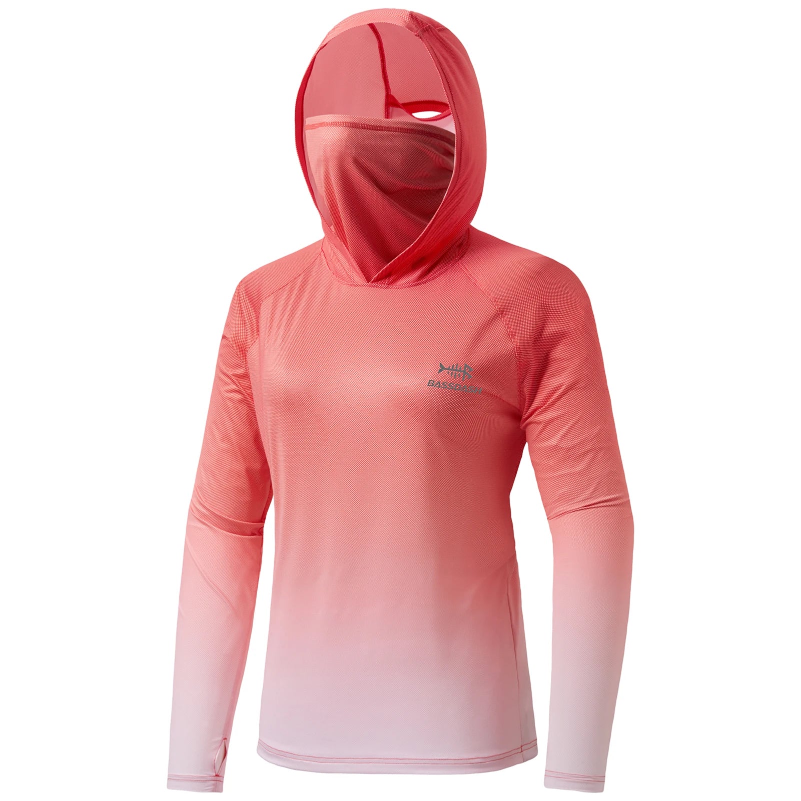 Sudadera con capucha de pesca Bassdash para mujer con protección solar UPF 50+ y orificios para los pulgares para la mascarilla