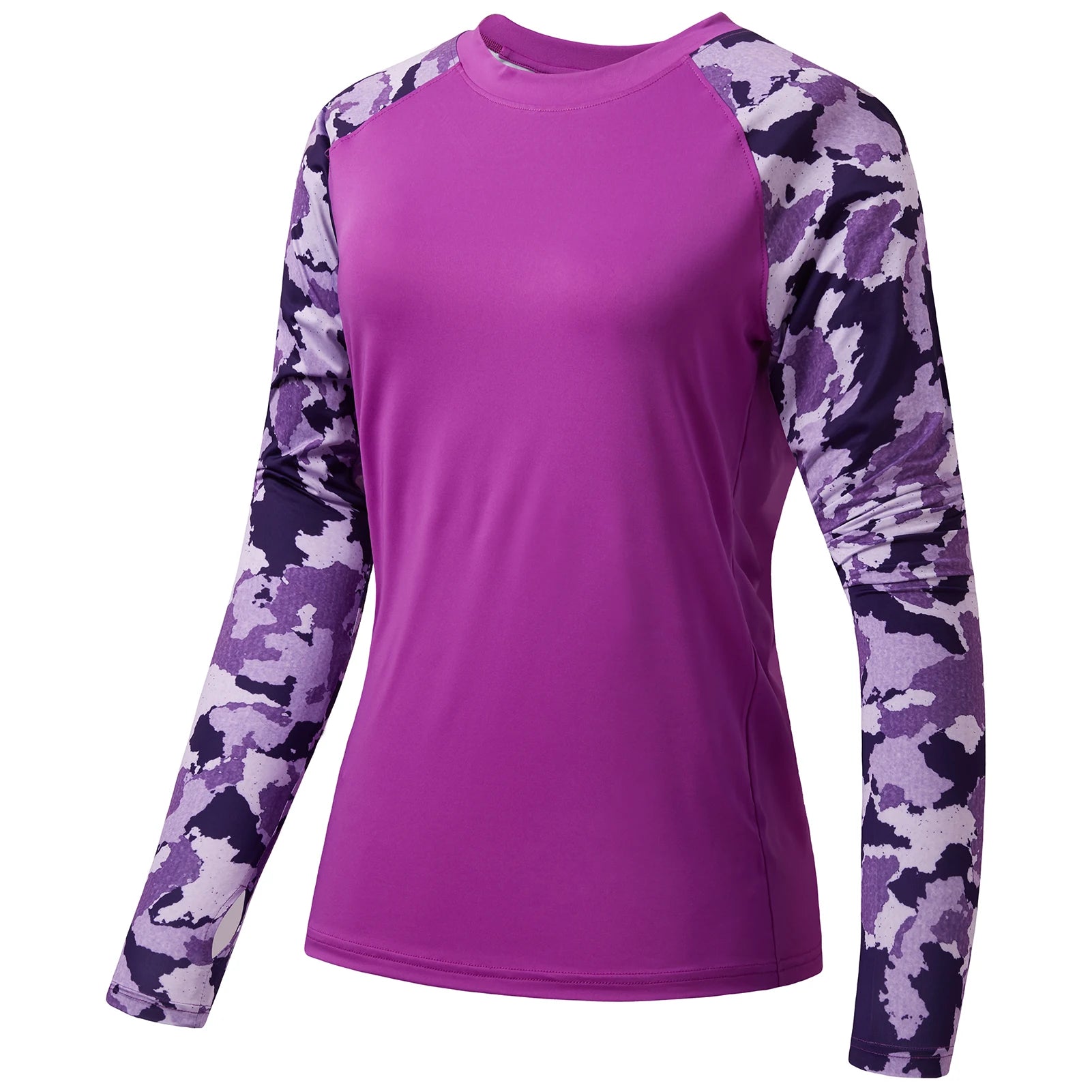 Camiseta Bassdash para mujer con protección solar UPF 50+ UV, manga larga, camuflaje, ideal para pesca y senderismo
