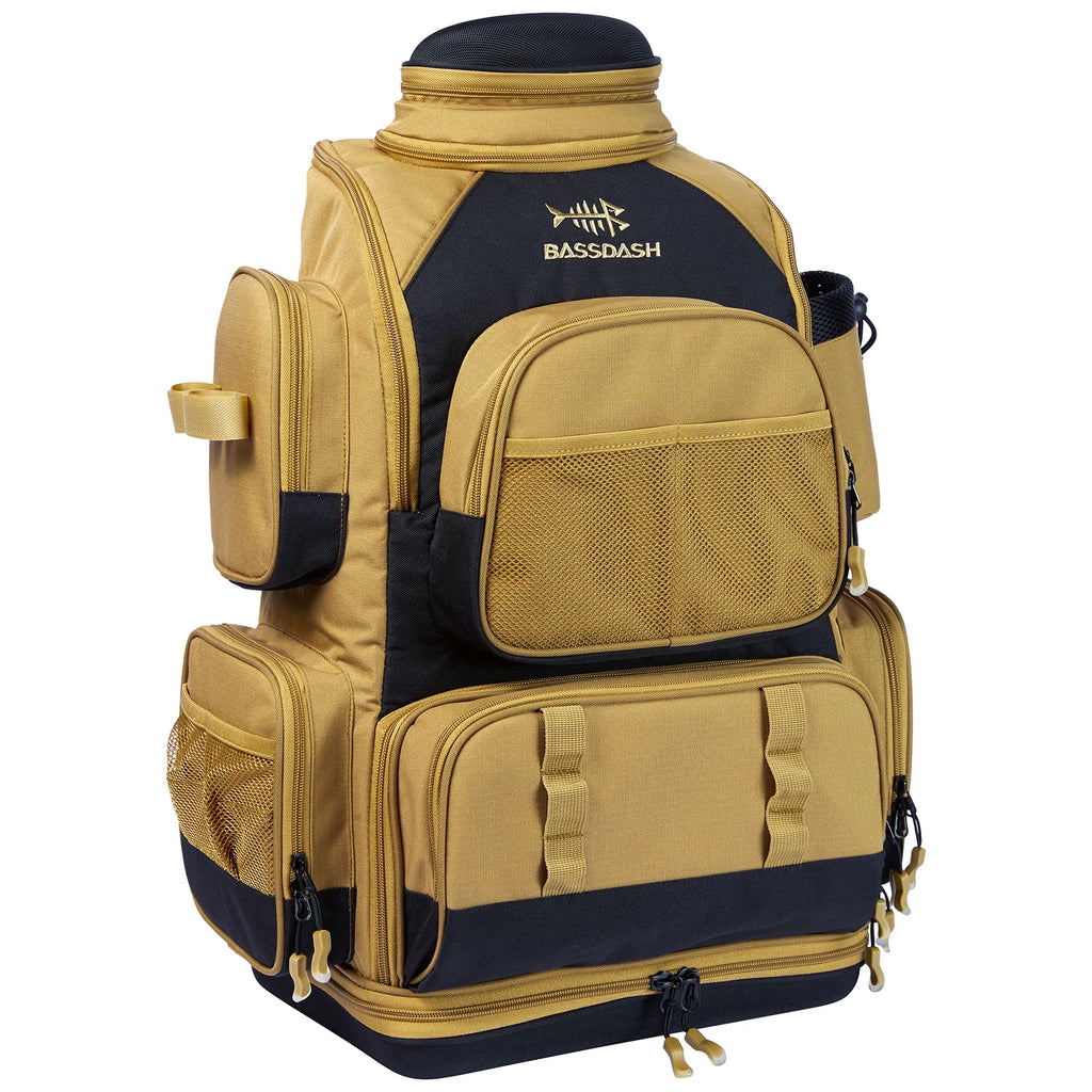 Mochila táctica verde militar Bassdash para pesca, bolsa de hombro con funda protectora para lluvia SD2