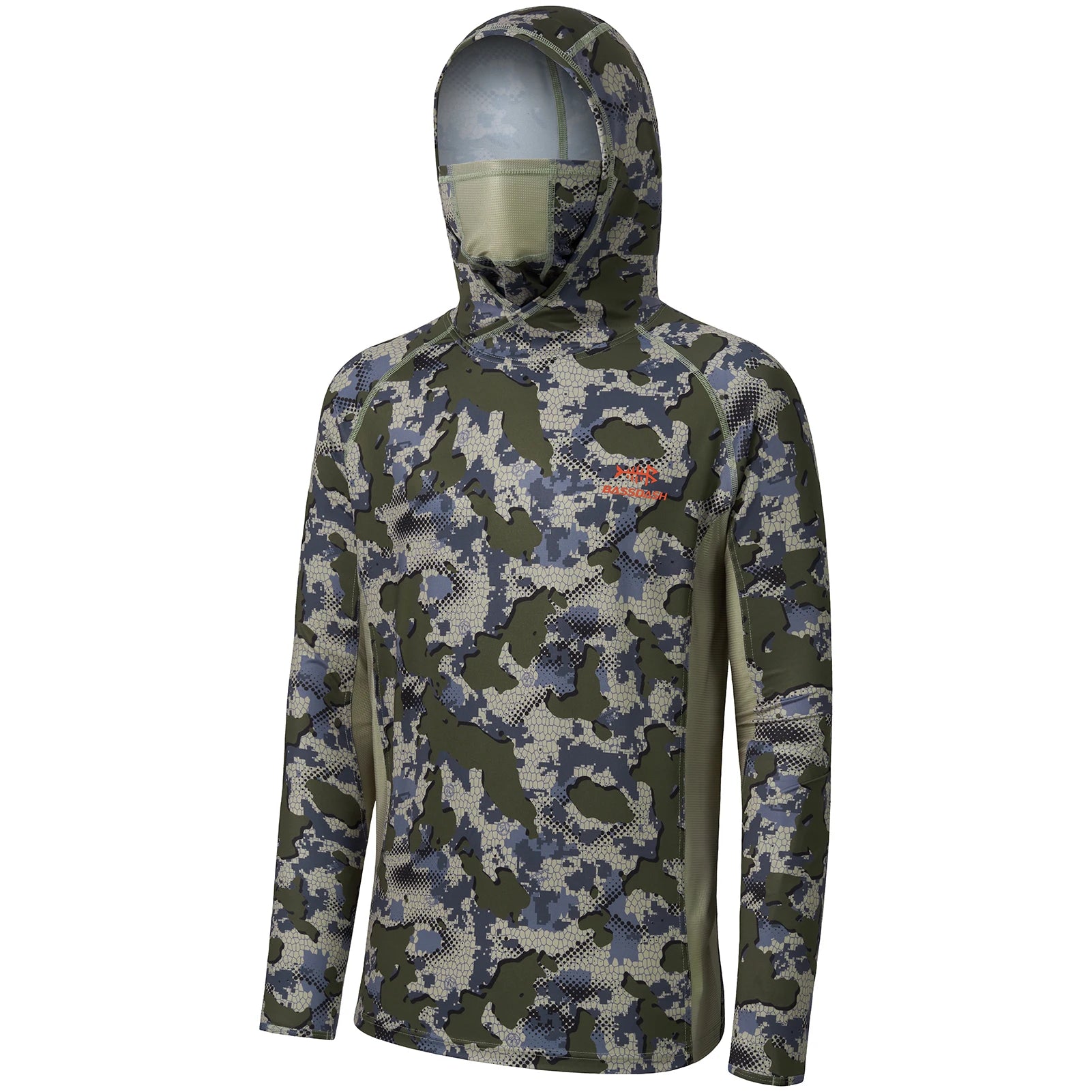 Camisas de caza Bassdash UPF 50+ para hombre con máscara y sudadera de pesca de camuflaje de manga larga