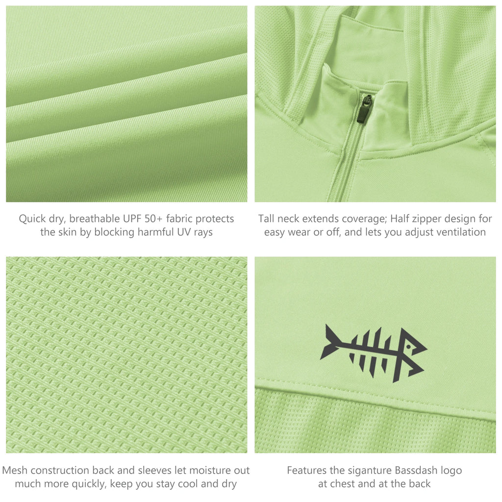 Bassdash - Sudadera informal con capucha para mujer, UPF 50+, manga larga, para exteriores, pesca, senderismo