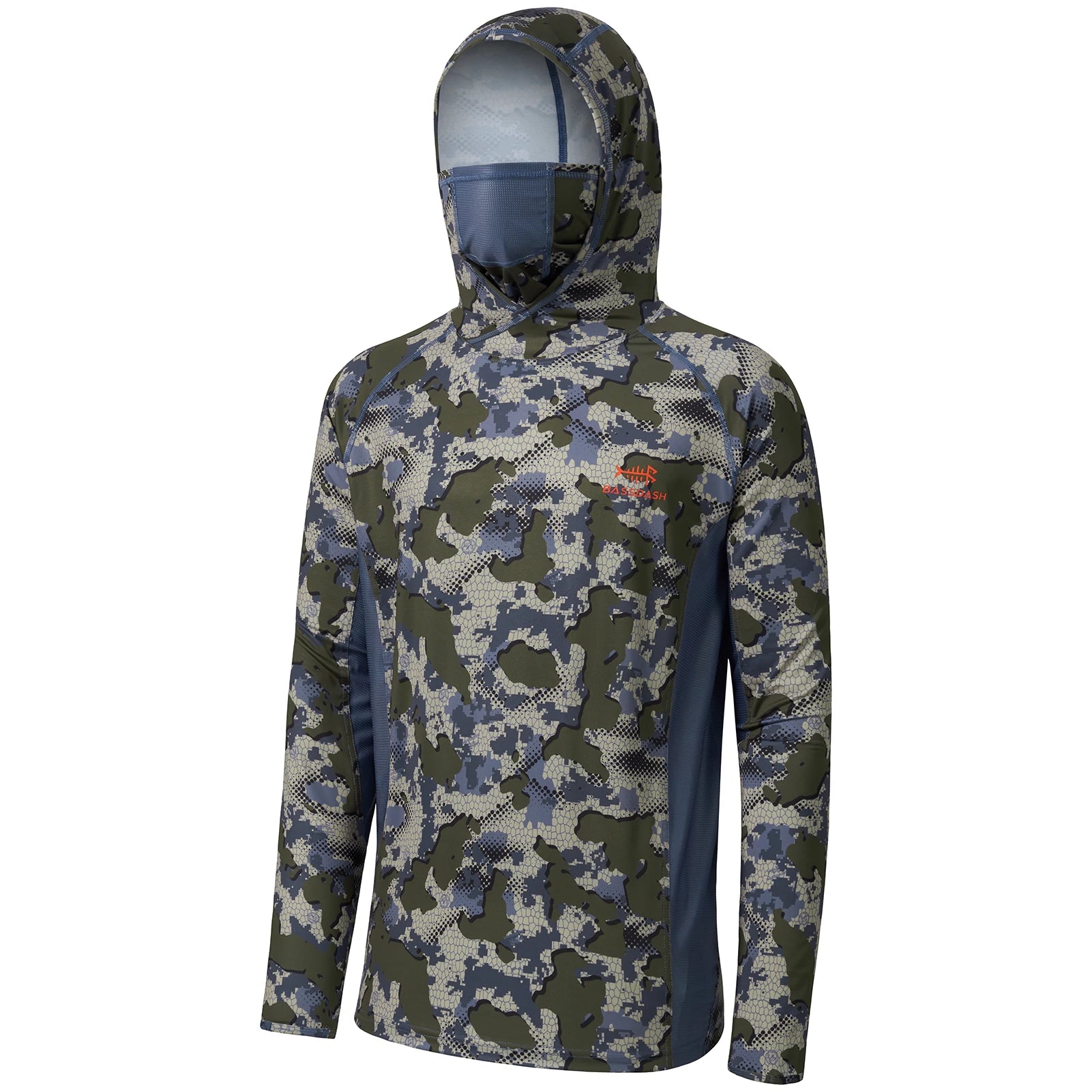 Camisas de caza Bassdash UPF 50+ para hombre con máscara y sudadera de pesca de camuflaje de manga larga