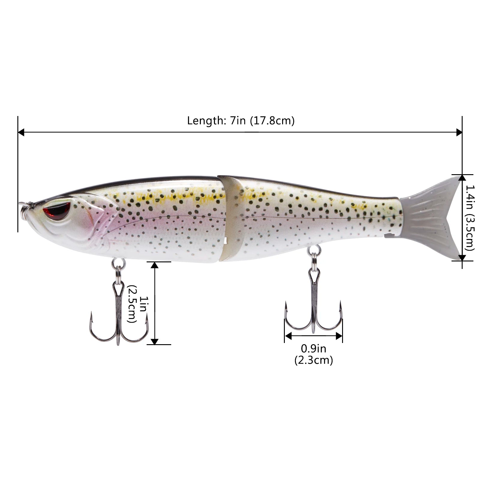 Bassdash Swimbaits - Señuelos deslizantes , 17,8 cm/62,5 g y 11,5 cm/18,4 g