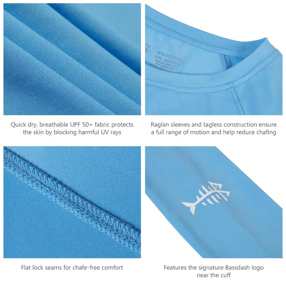 Camiseta Bassdash para mujer con protección solar UPF 50+ UV, manga larga, ideal para pesca y senderismo