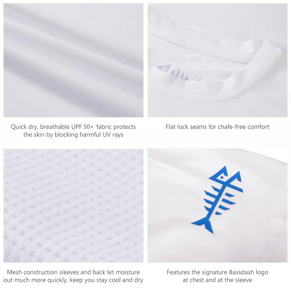 Bassdash Men’s UPF 50+ Sun Protection Fishing Shirt Short Sleeve UV T-Shirt