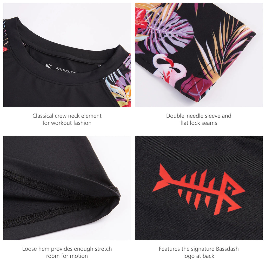 Camiseta Bassdash para mujer con protección solar UPF 50+ UV, manga larga, camuflaje, ideal para pesca y senderismo