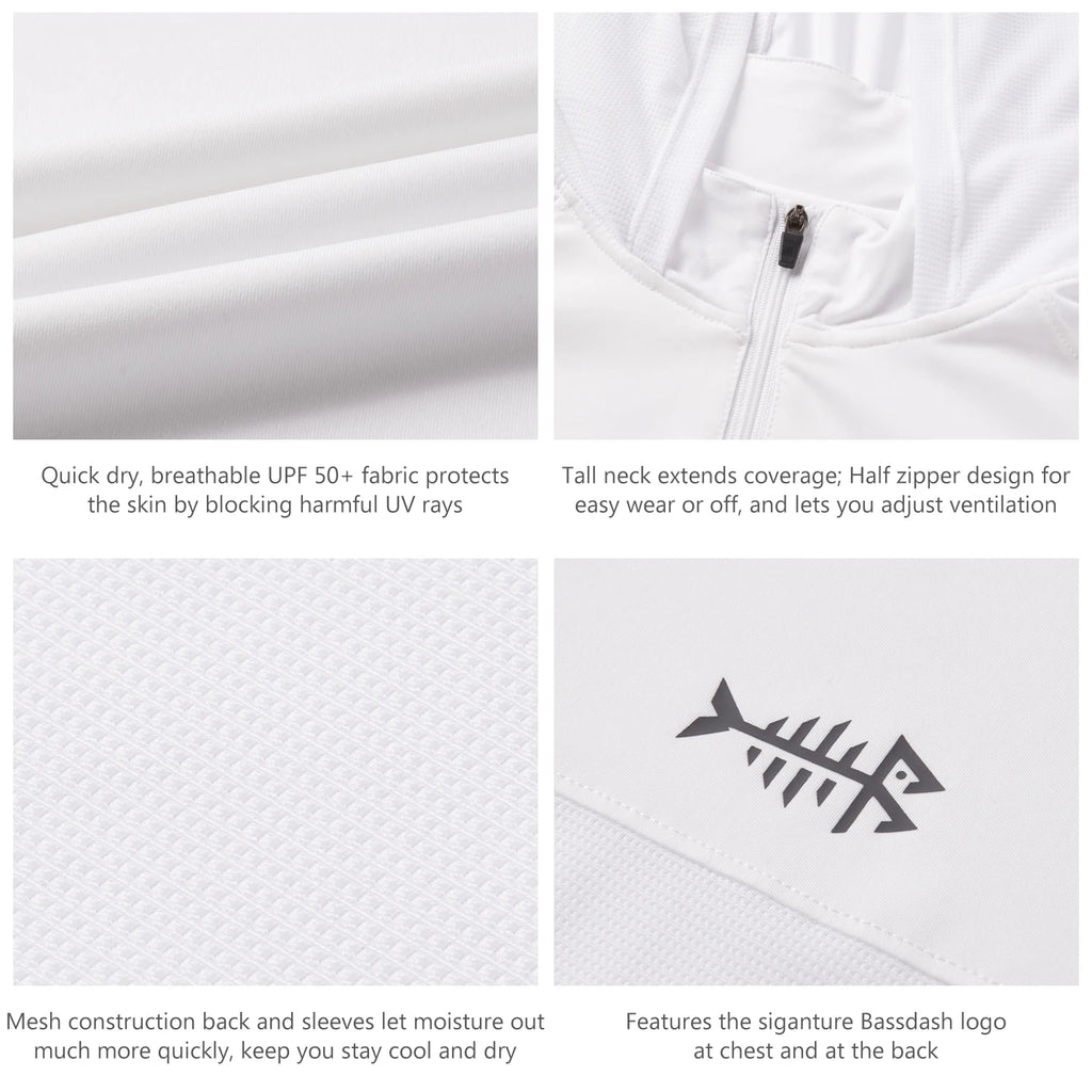 Bassdash - Sudadera informal con capucha para mujer, UPF 50+, manga larga, para exteriores, pesca, senderismo
