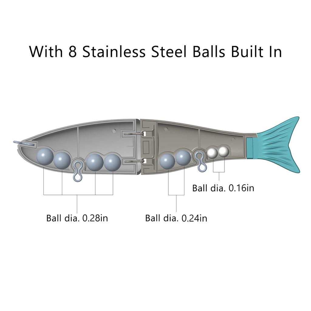 Bassdash Swimbaits - Señuelos deslizantes , 17,8 cm/62,5 g y 11,5 cm/18,4 g