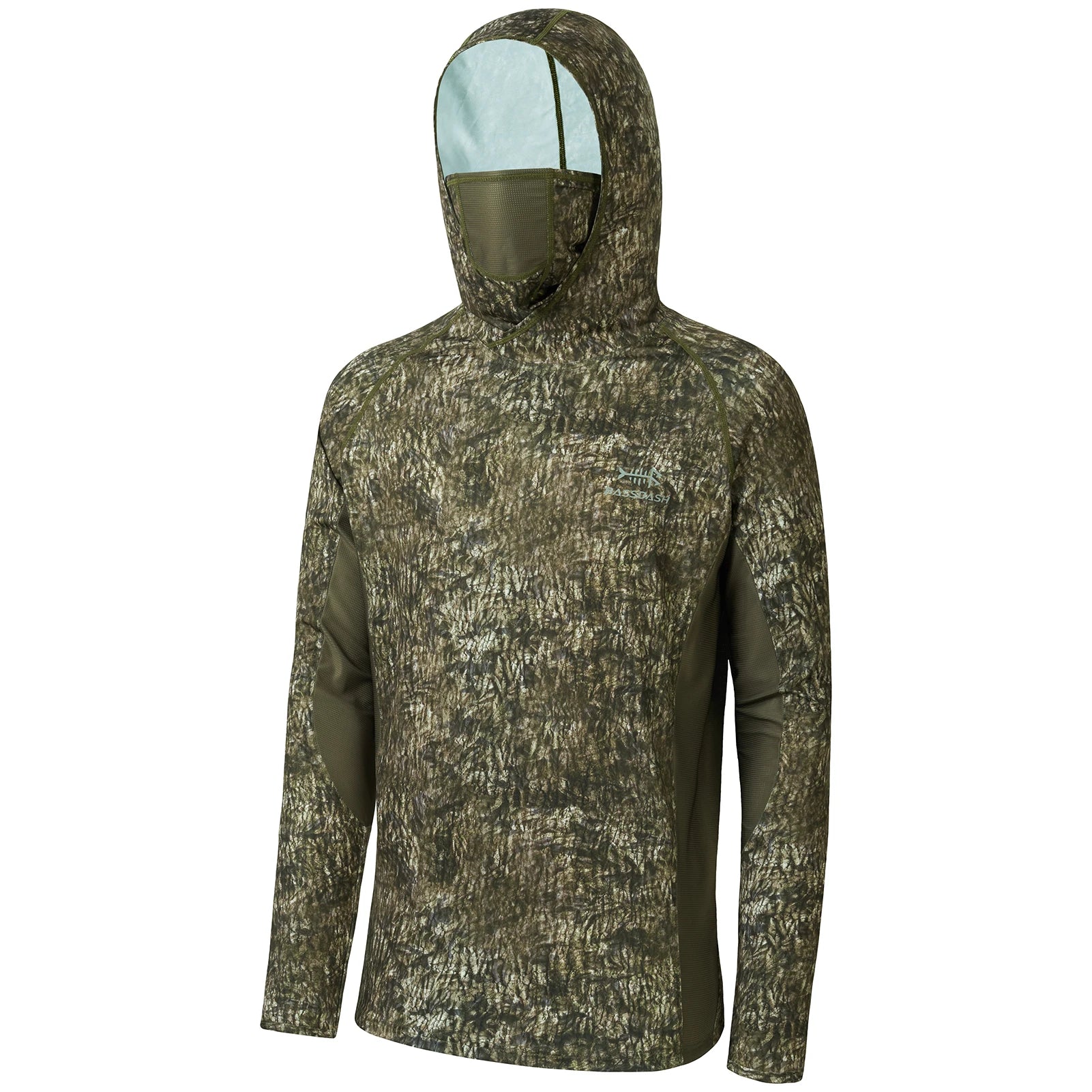 Camisas de caza Bassdash UPF 50+ para hombre con máscara y sudadera de pesca de camuflaje de manga larga