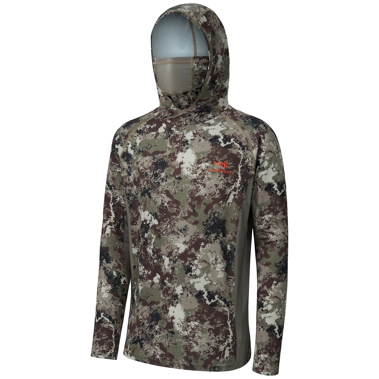 Camisas de caza Bassdash UPF 50+ para hombre con máscara y sudadera de pesca de camuflaje de manga larga
