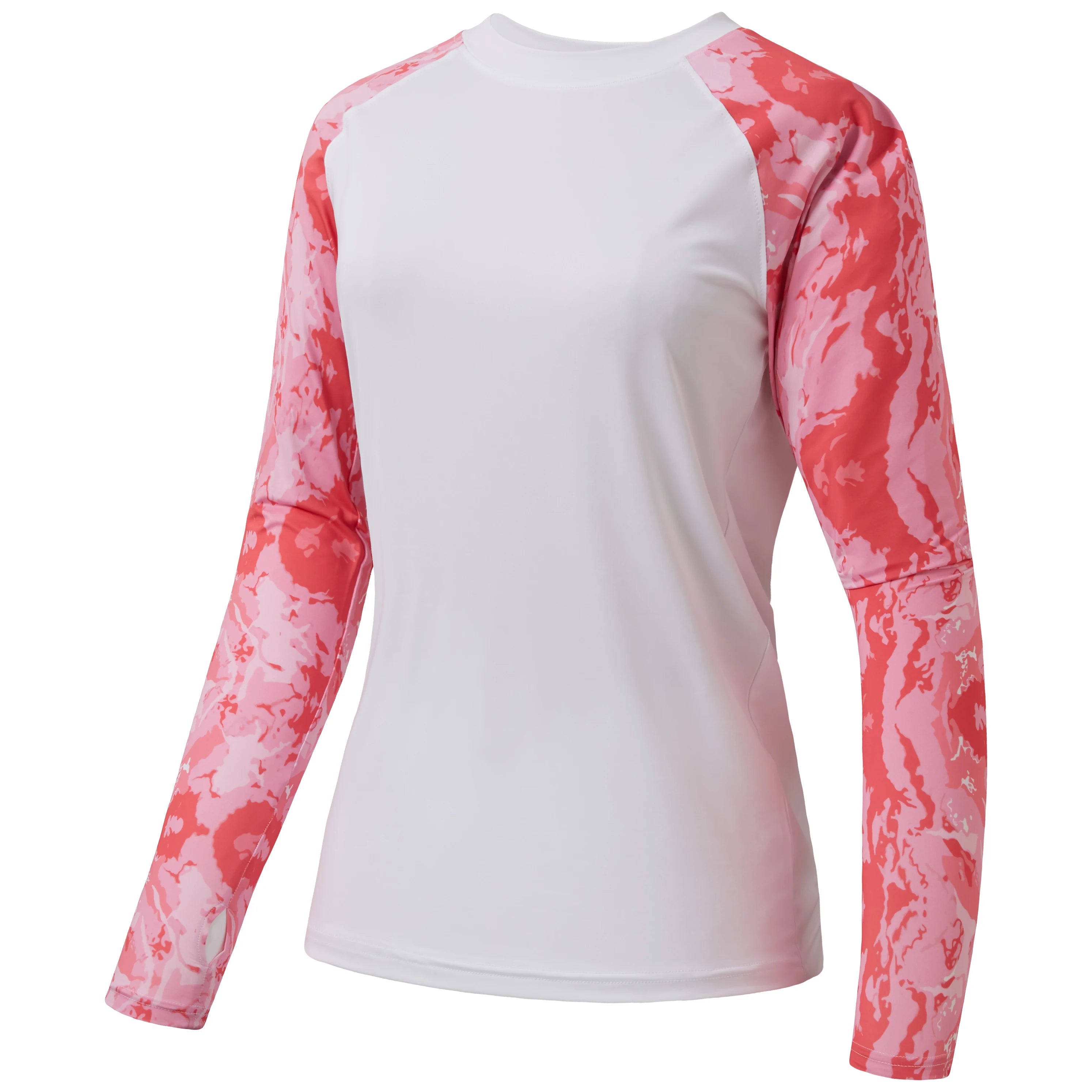 Camiseta Bassdash para mujer con protección solar UPF 50+ UV, manga larga, camuflaje, ideal para pesca y senderismo