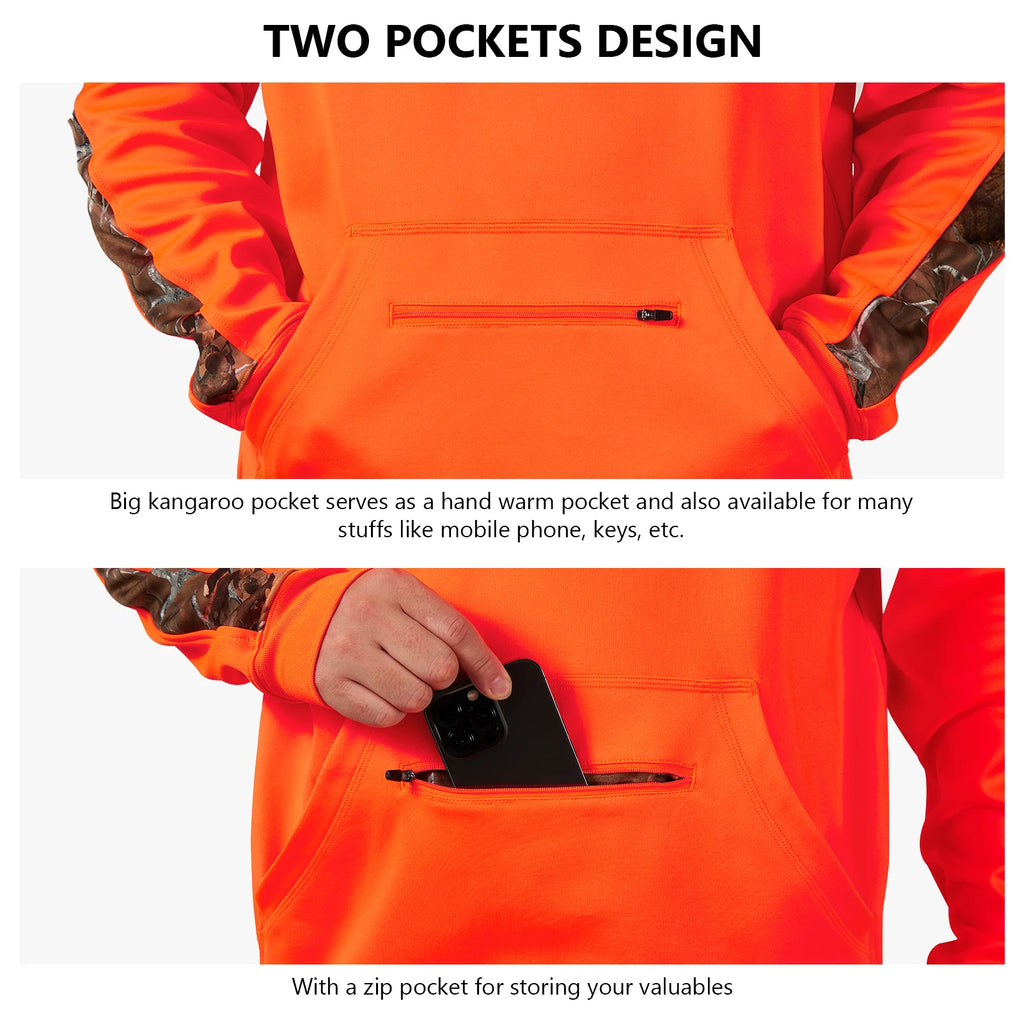 BASSDASH Sudadera con capucha de polar para caza para hombre, de peso medio, resistente al agua, de alto rendimiento, con camuflaje, para pesca al aire libre