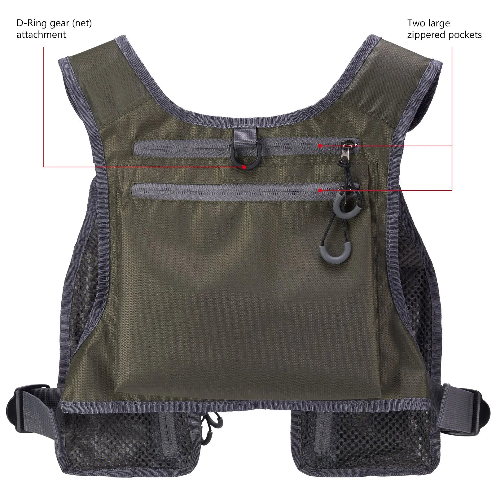 Chaleco de pesca con mosca ultraligero Bassdash  para hombres y mujeres, mochila de pecho portátil, talla única