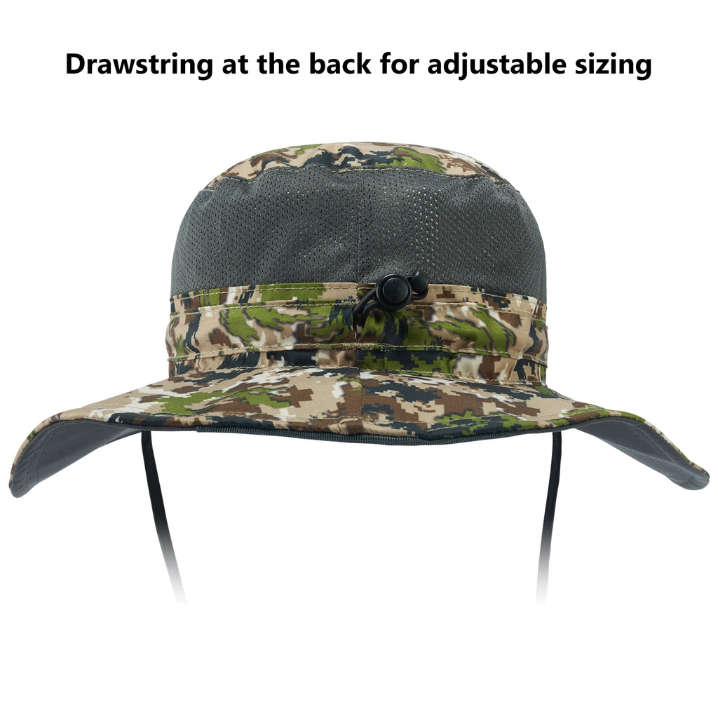 Bassdash - Sombrero de pesca desmontable con protección solar UPF 50+, resistente al agua y con solapa de cuello desmontable, ideal para senderismo y acampada