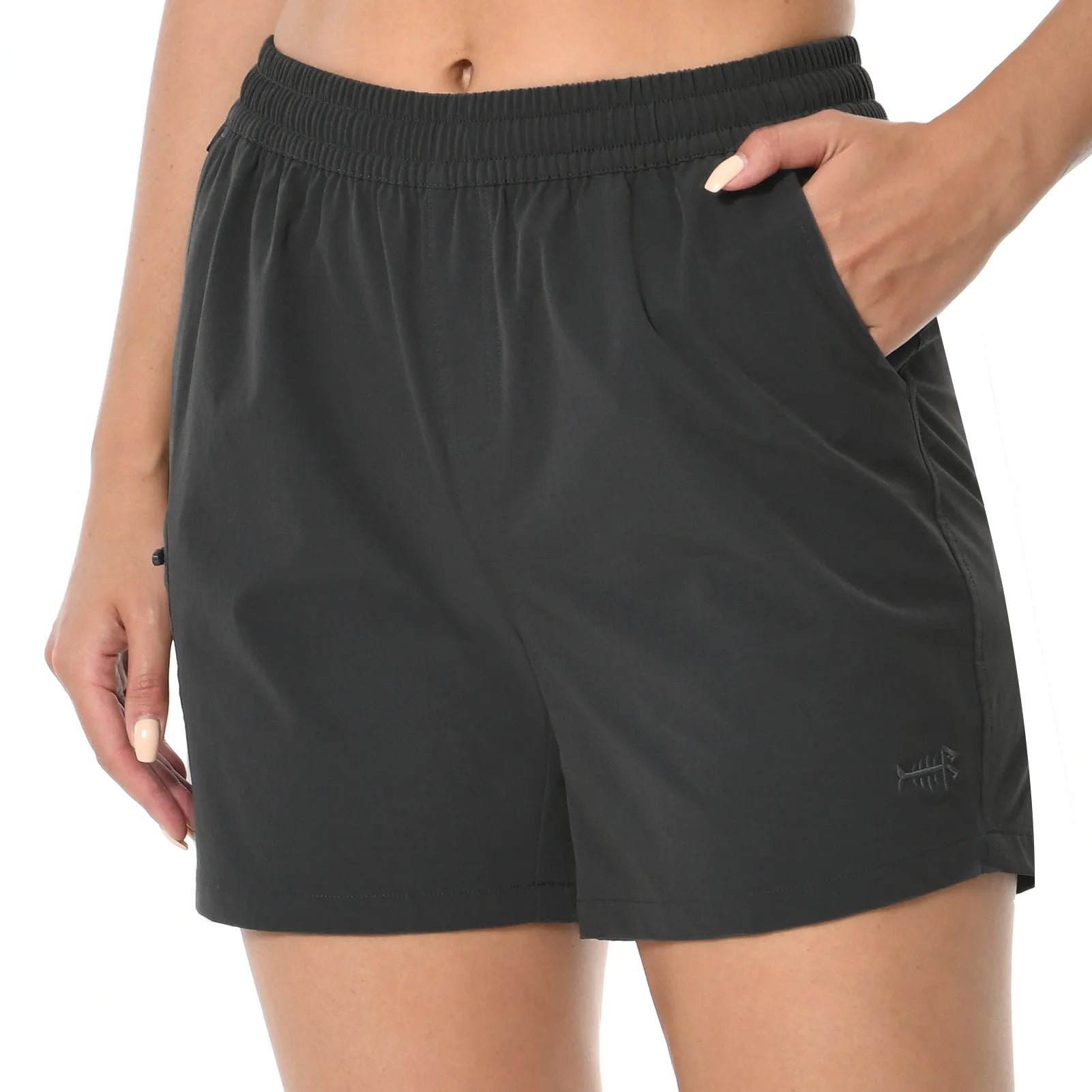 Pantalones cortos cargo Bassdash de 12,7 cm para mujer, para pesca, senderismo, secado rápido, con bolsillos con cremallera, resistentes al agua UPF 50+, para verano, informales
