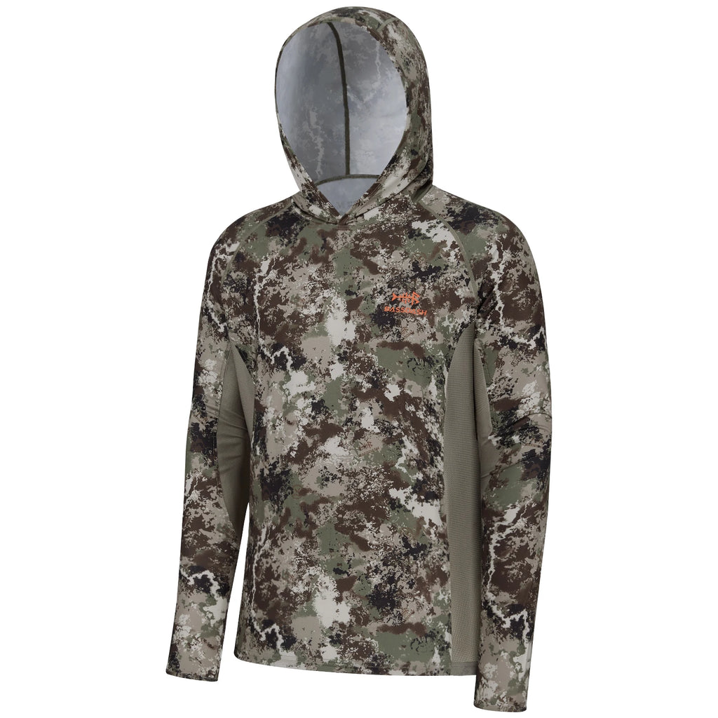 BASSDSASH - Sudadera ligera de camuflaje para caza, con protección UPF 50+, secado rápido, manga larga, para hombre, con capucha