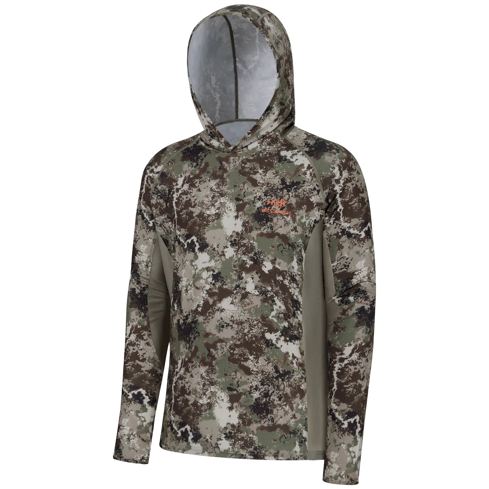 BASSDSASH - Sudadera ligera de camuflaje para caza, con protección UPF 50+, secado rápido, manga larga, para hombre, con capucha