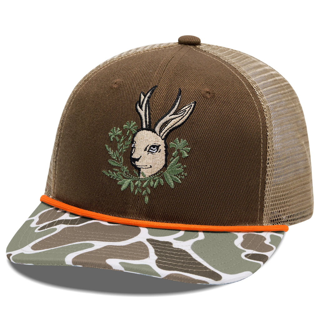 Gorra de camionero con cuerda de camuflaje BASSDASH, gorra de béisbol bordada ajustable con parte trasera de malla