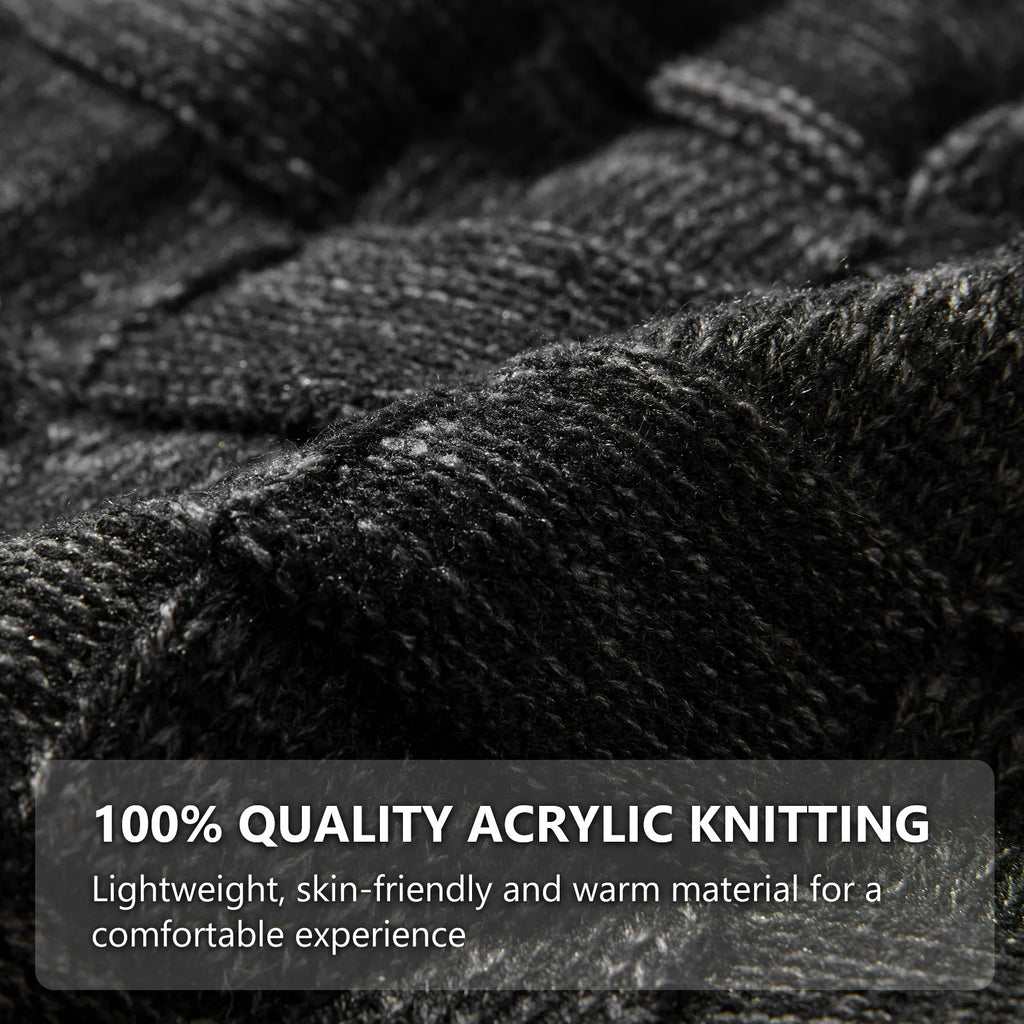 BASSDASH Winter Slouchy Beanies Thick Fleece Lined Skull Cap for Men Women Warm Knitting Hat