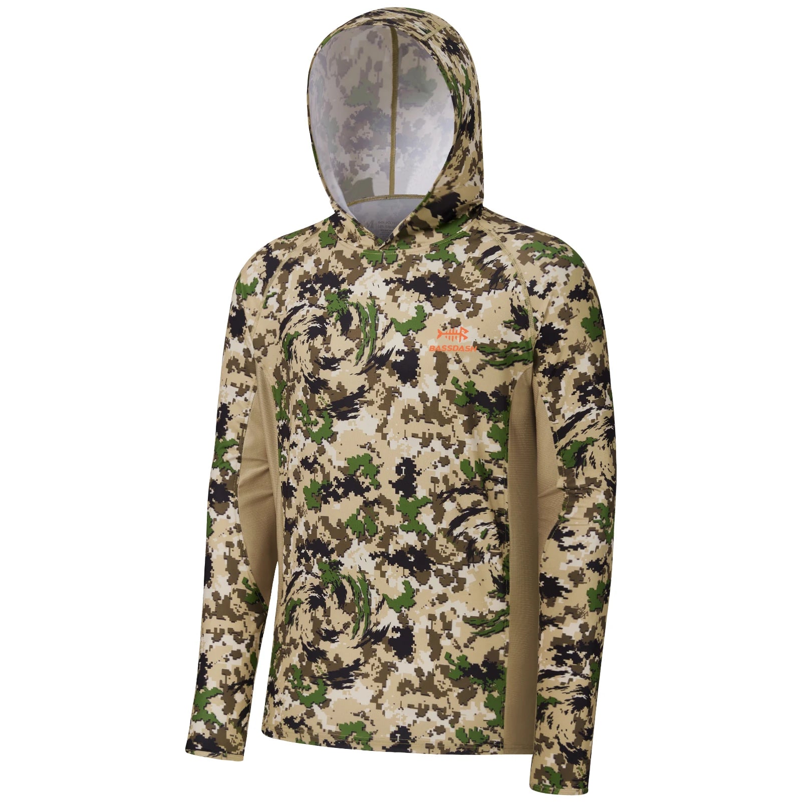 BASSDSASH - Sudadera ligera de camuflaje para caza, con protección UPF 50+, secado rápido, manga larga, para hombre, con capucha