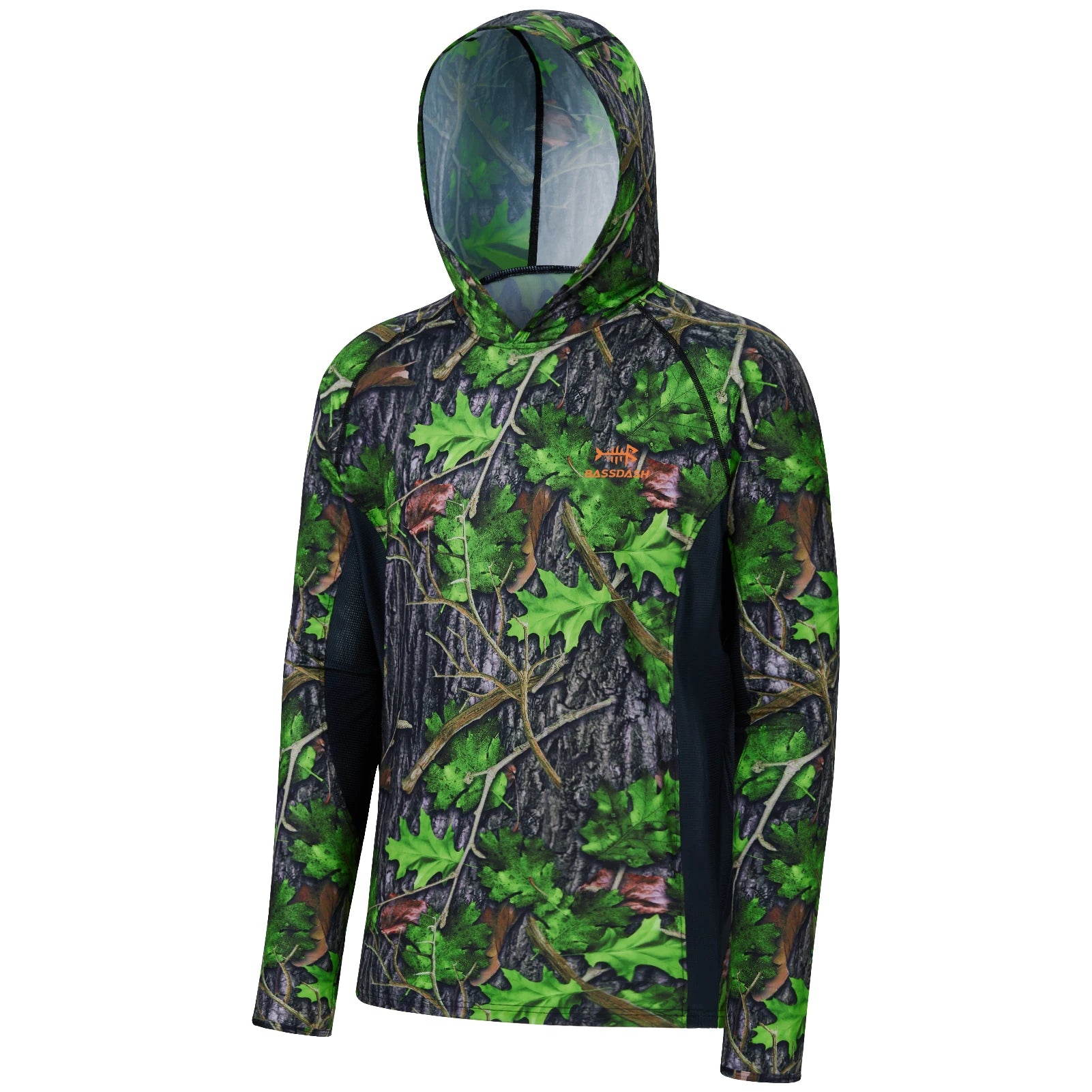 BASSDSASH - Sudadera ligera de camuflaje para caza, con protección UPF 50+, secado rápido, manga larga, para hombre, con capucha