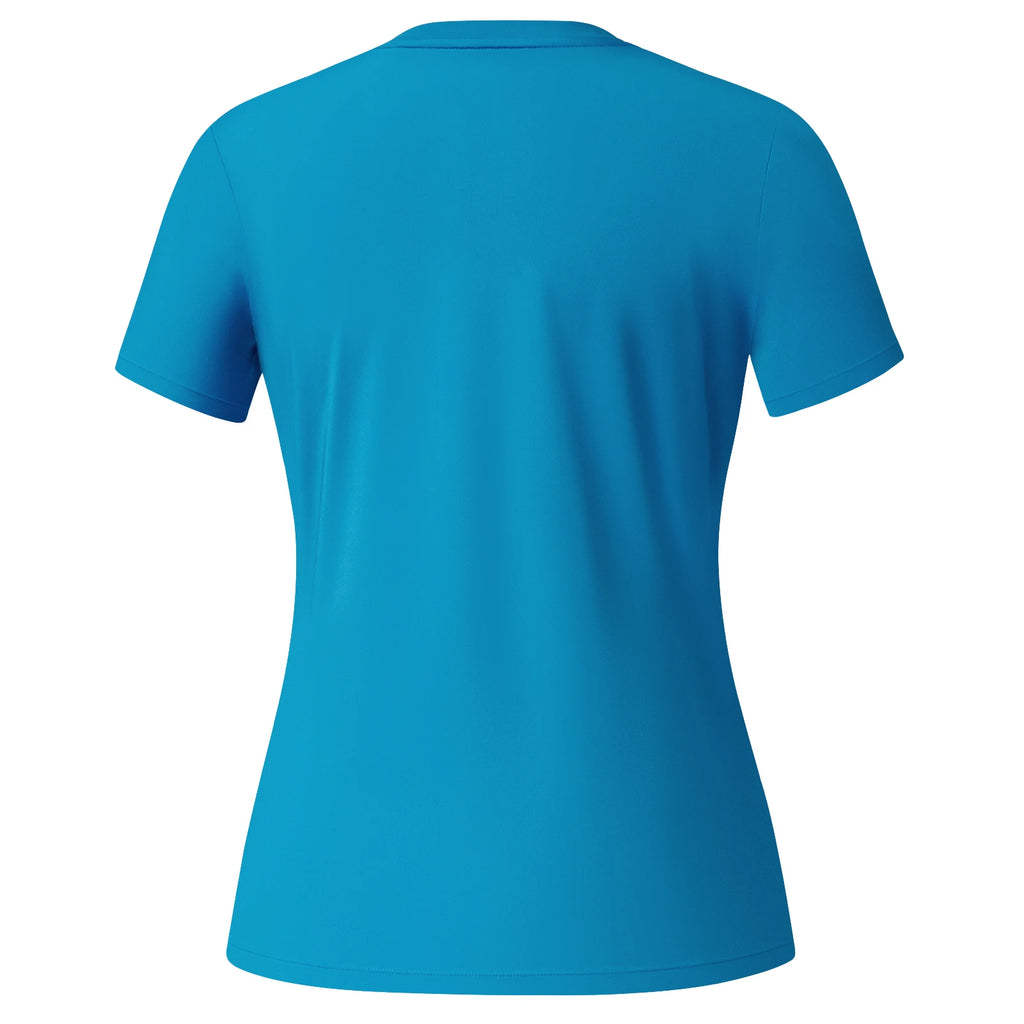 BASSDASH Camiseta de manga corta con cuello redondo y FPS 50+ para mujer, protección solar, refrescante, para pesca, senderismo, informal
