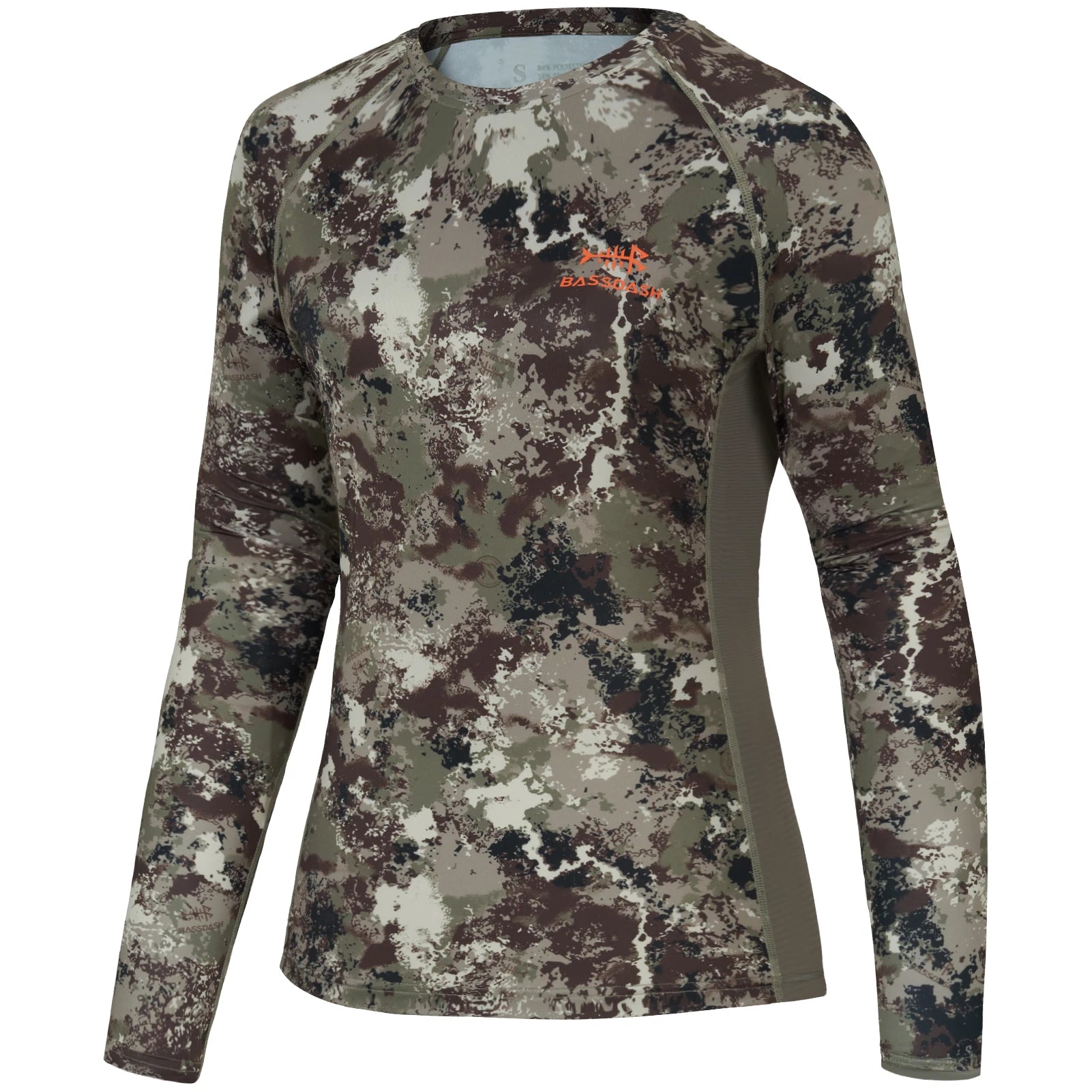 Camisa de caza de camuflaje Bassdash para mujer, manga larga, protección solar UPF 50+, rendimiento, pesca, senderismo