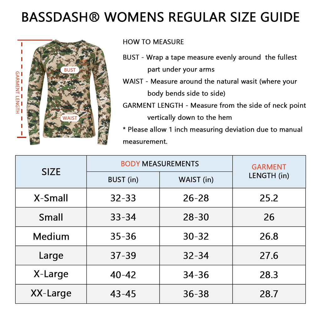 Camisa de caza de camuflaje Bassdash para mujer, manga larga, protección solar UPF 50+, rendimiento, pesca, senderismo