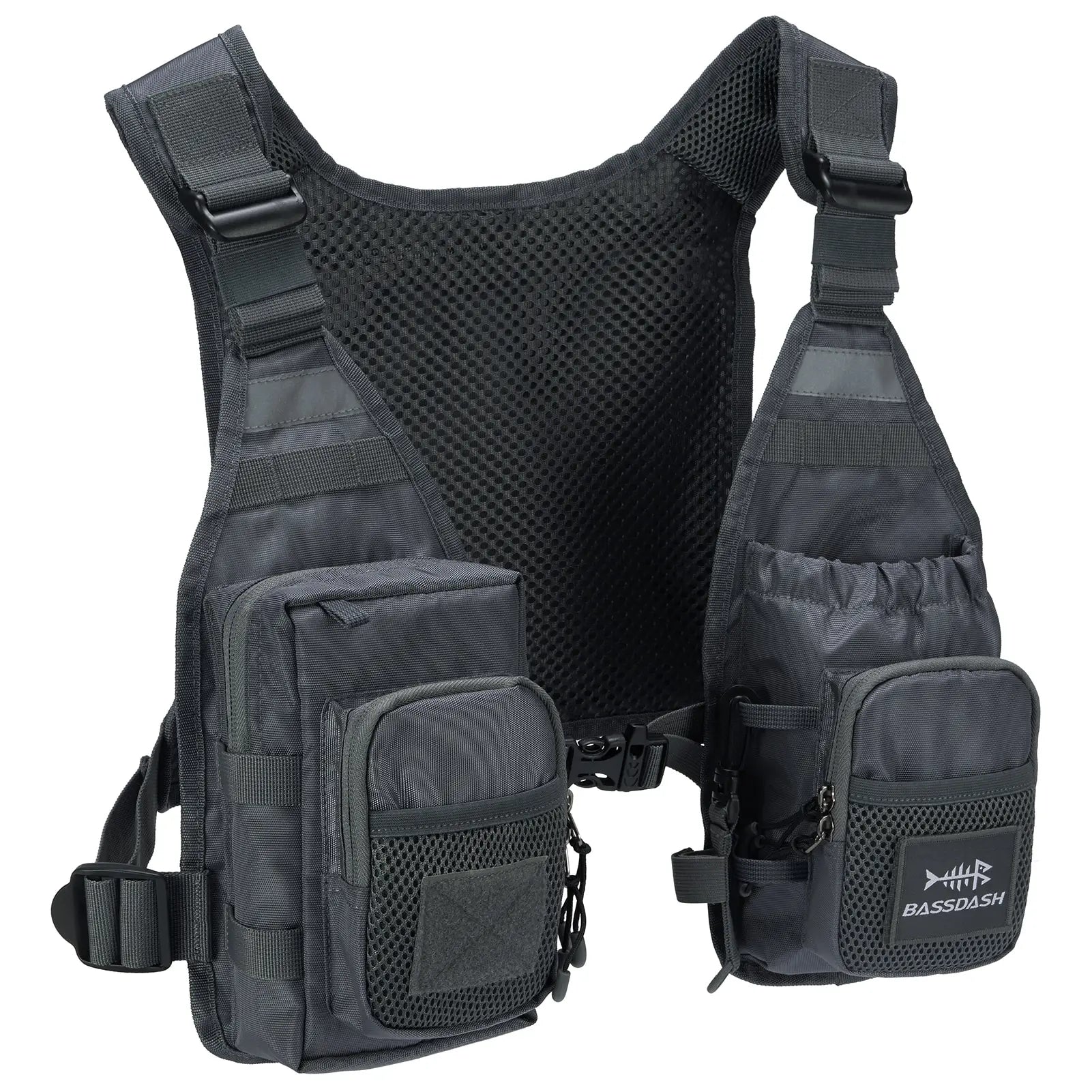 Chaleco de pesca con mosca ultraligero Bassdash  para hombres y mujeres, mochila de pecho portátil, talla única