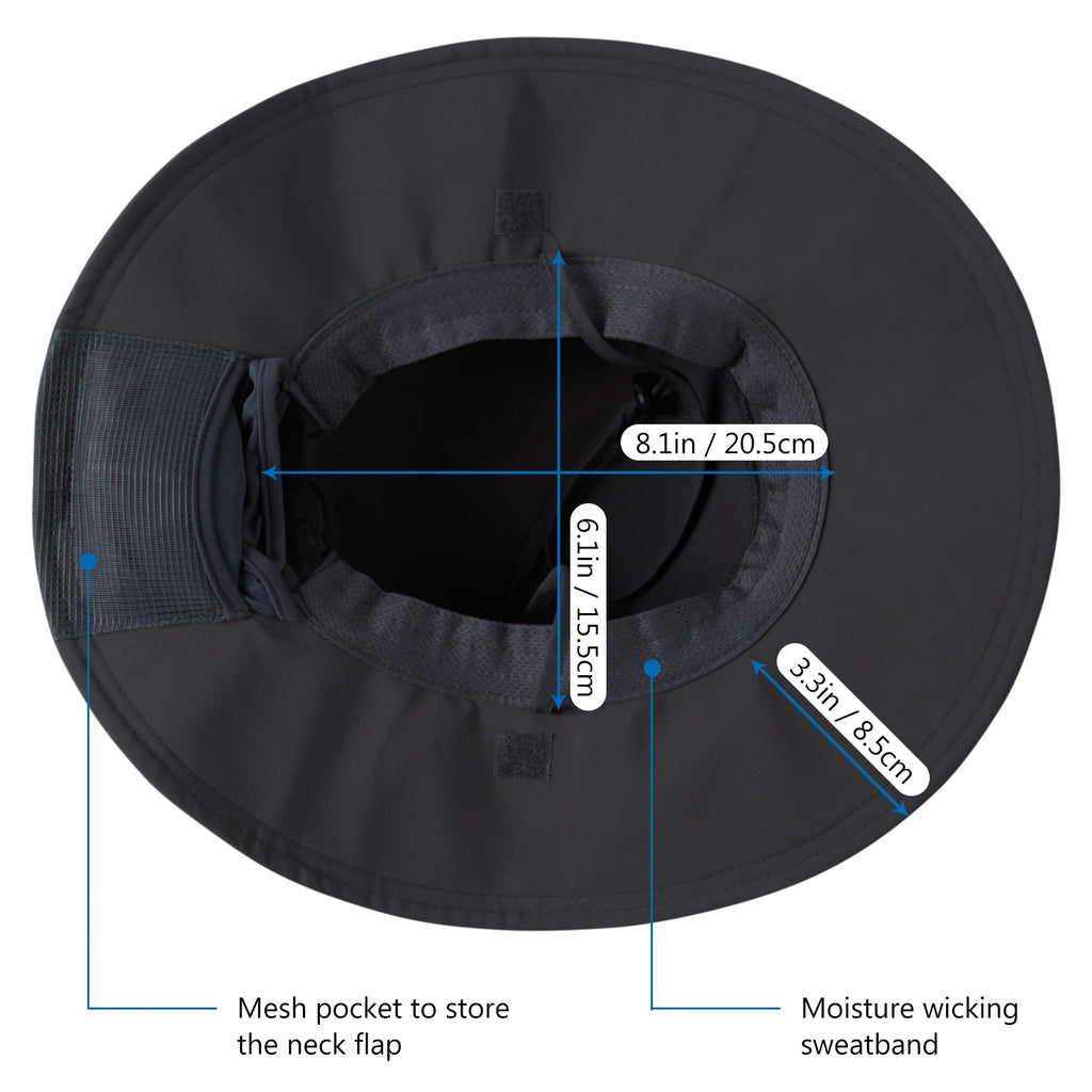 Sombrero Bassdash para mujer con protección solar UPF 50, con abertura para la cola y solapa en el cuello, resistente al agua, para pesca al aire libre