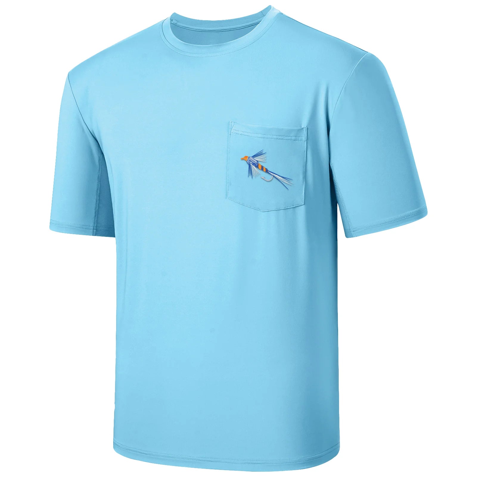 Camiseta de pesca Bassdash para hombre con protección solar UPF 50+, manga corta con bolsillo, secado rápido, protección solar UV, informal, para exteriores, FS46M