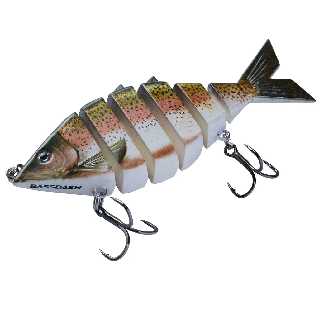 Señuelo de pesca duro multiarticulado BASSDASH Bone Swimbait   con segmentos de corte angular de 3,7 pulgadas/0,66 oz
