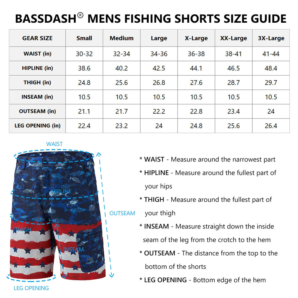Pantalones cortos de pesca Bassdash para hombre, resistentes al agua, con bolsillos con cremallera, de secado rápido, de camuflaje, tácticos, para golf y senderismo
