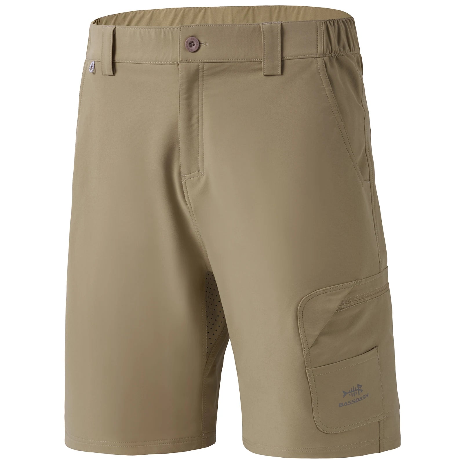 Pantalones cortos de pesca Bassdash para hombre, resistentes al agua, con bolsillos con cremallera, de secado rápido, de camuflaje, tácticos, para golf y senderismo