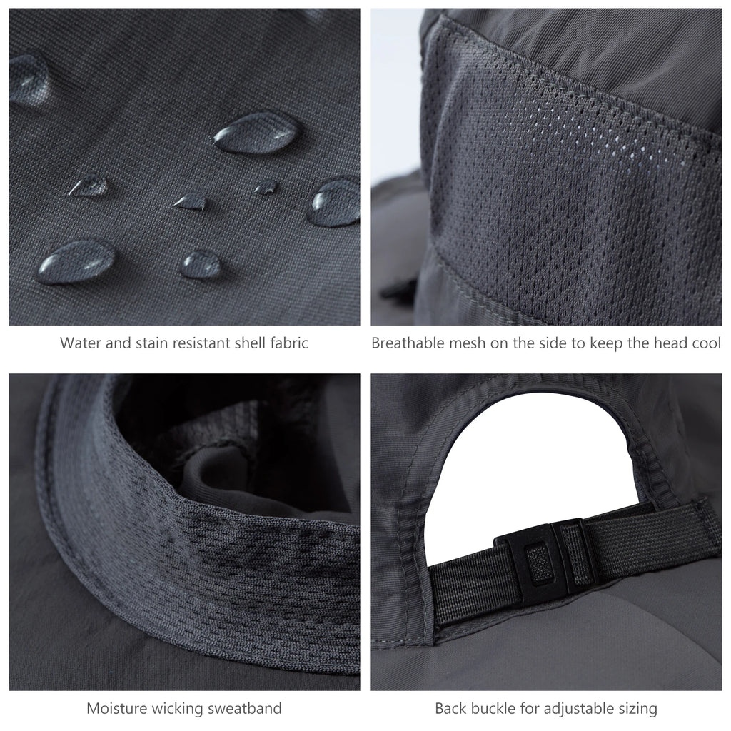 Sombrero Bassdash para mujer con protección solar UPF 50, con abertura para la cola y solapa en el cuello, resistente al agua, para pesca al aire libre