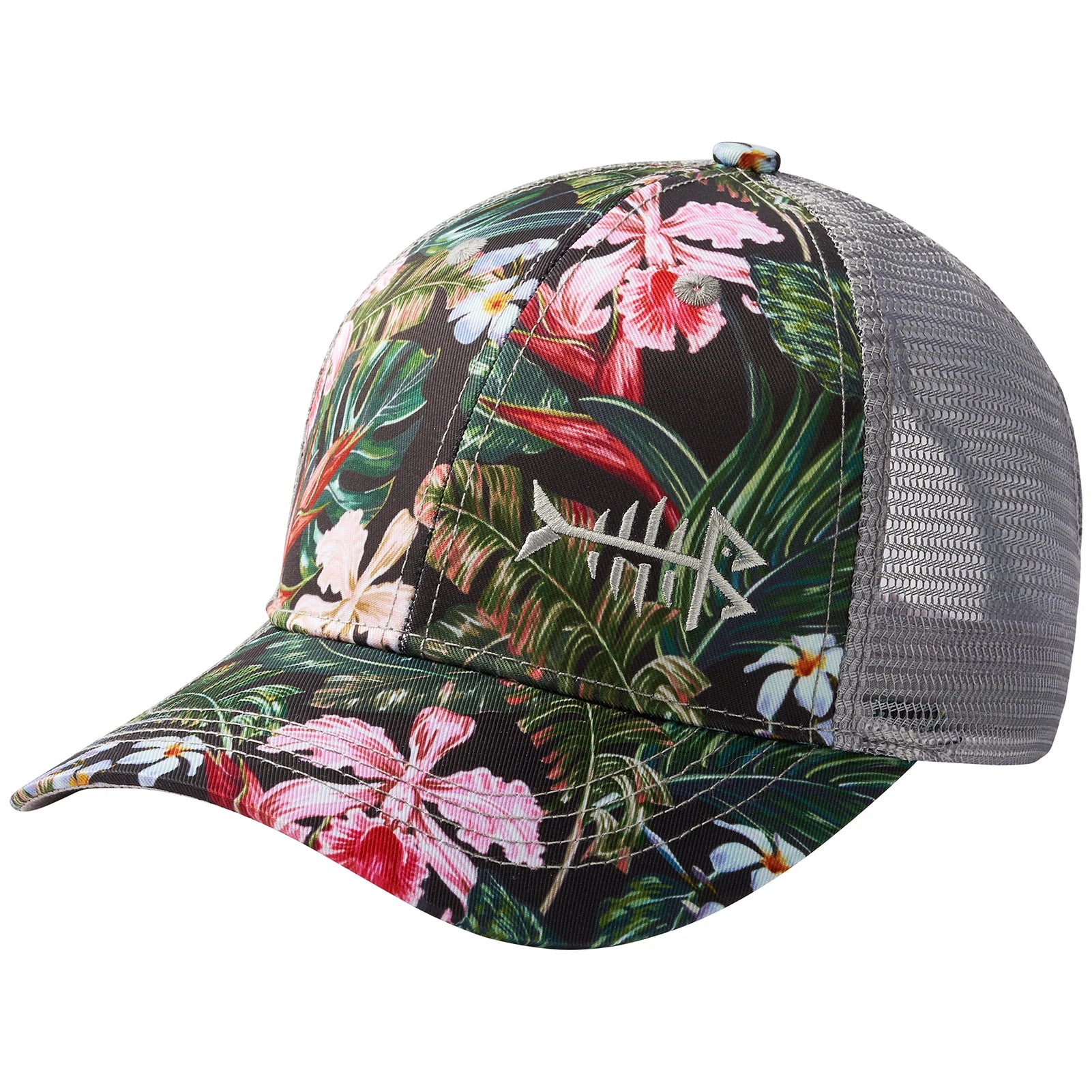 Gorra de golf Bassdash Altimate Fishing con parte trasera de malla para hombre y mujer, ajustable, con visera de béisbol y estampado de camuflaje de flamencos