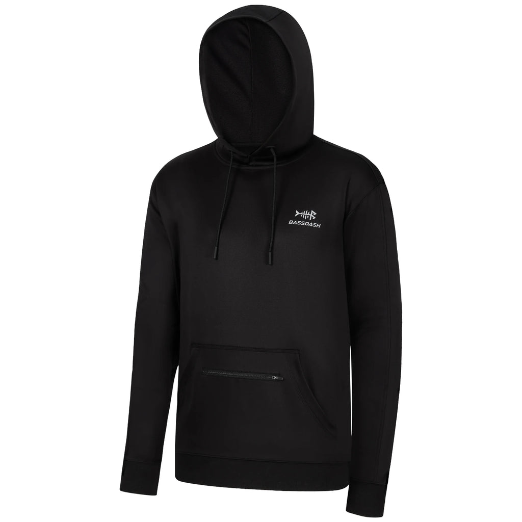 BASSDASH Sudadera con capucha de polar para caza para hombre, de peso medio, resistente al agua, de alto rendimiento, con camuflaje, para pesca al aire libre