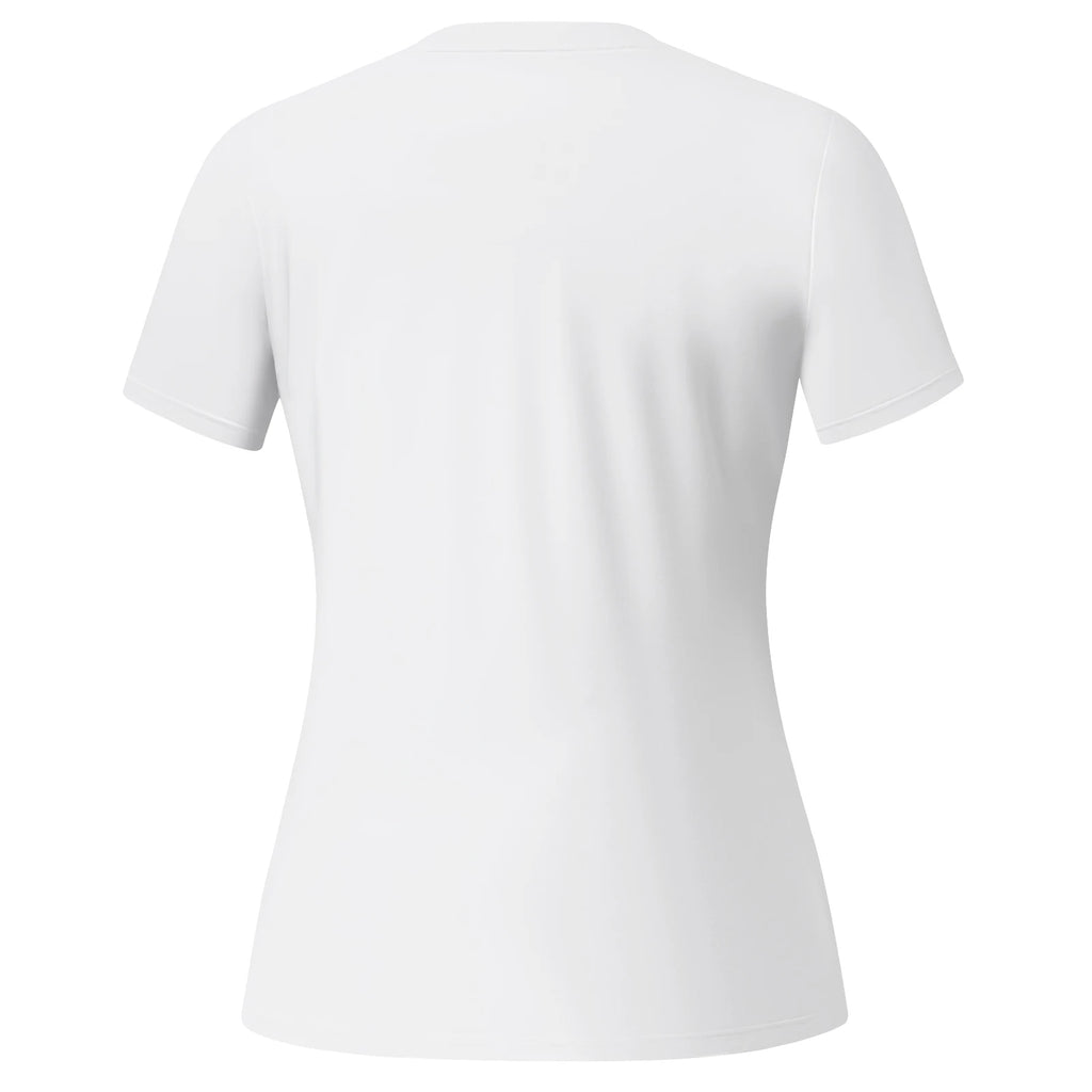BASSDASH Camiseta de manga corta con cuello redondo y FPS 50+ para mujer, protección solar, refrescante, para pesca, senderismo, informal